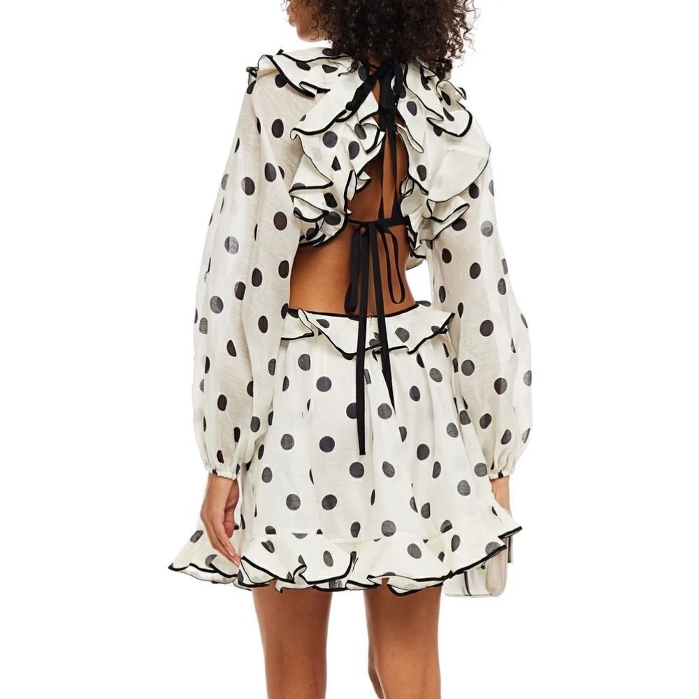 Zimmermann Polka Dot ruffle Mini dress size 3 AU 8-10 New